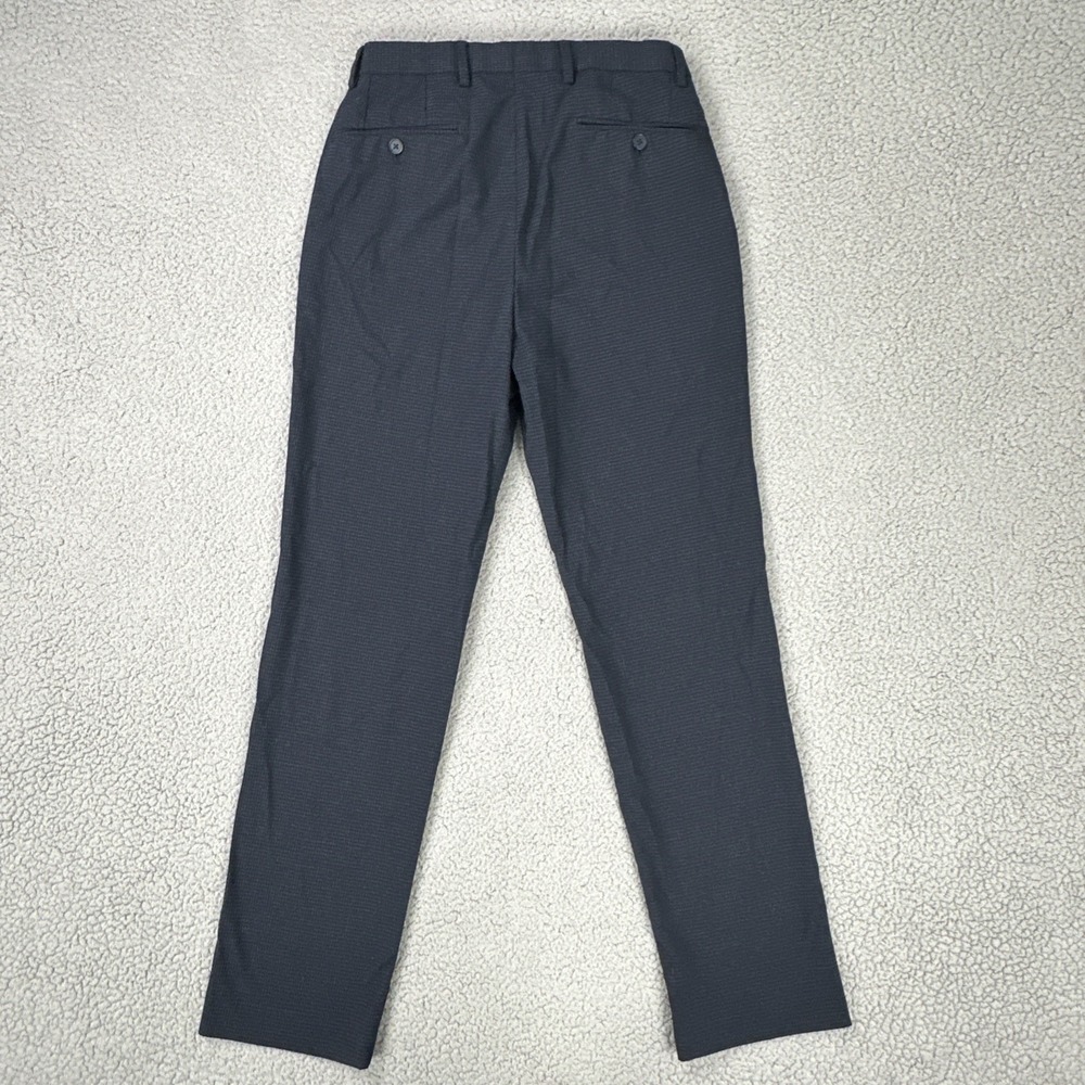 Calvin Klein Slim Fit Dress Pants Men 32x32 Blue Microcheck Stretch Preppy - Picture 14 of 16
